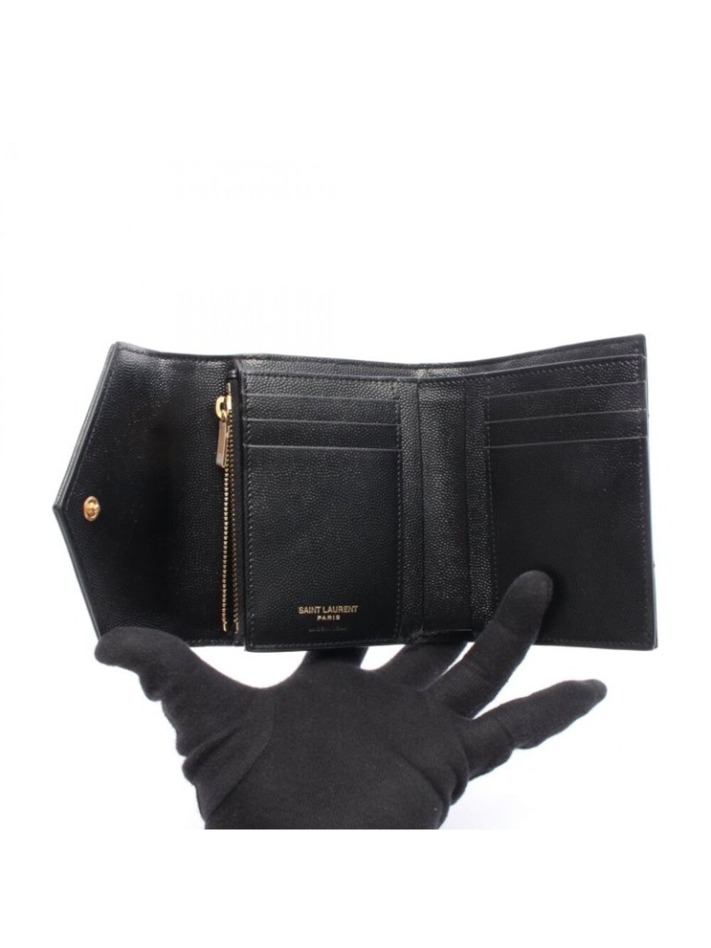 Saint Laurent Paris Trifold Wallet Monogram Leather - Picture 3 of 5